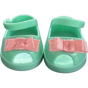 My Life Doll Green Sandals With Pink Bows